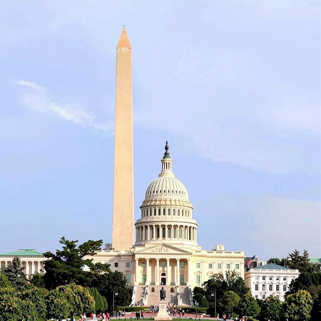 Вашингтон - Белый дом и монументы