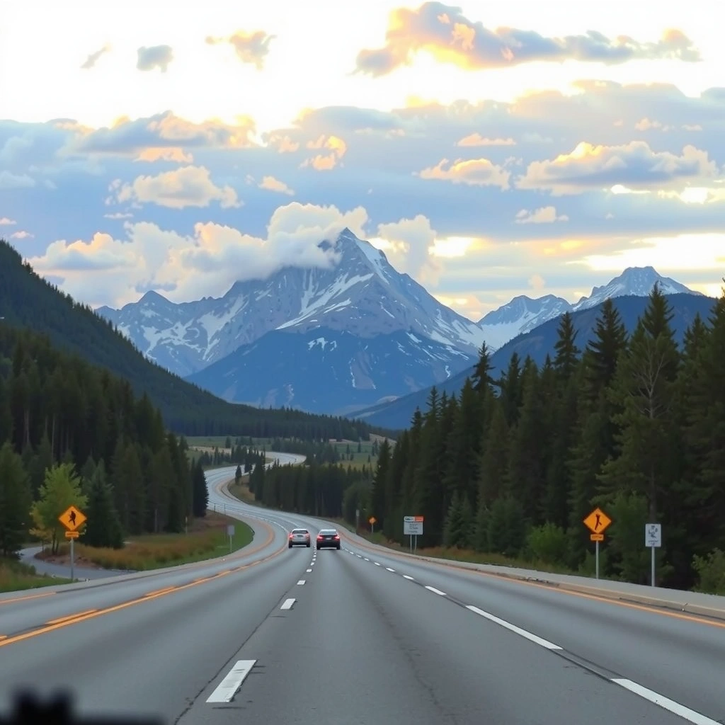 Живописная американская дорога через национальный парк
